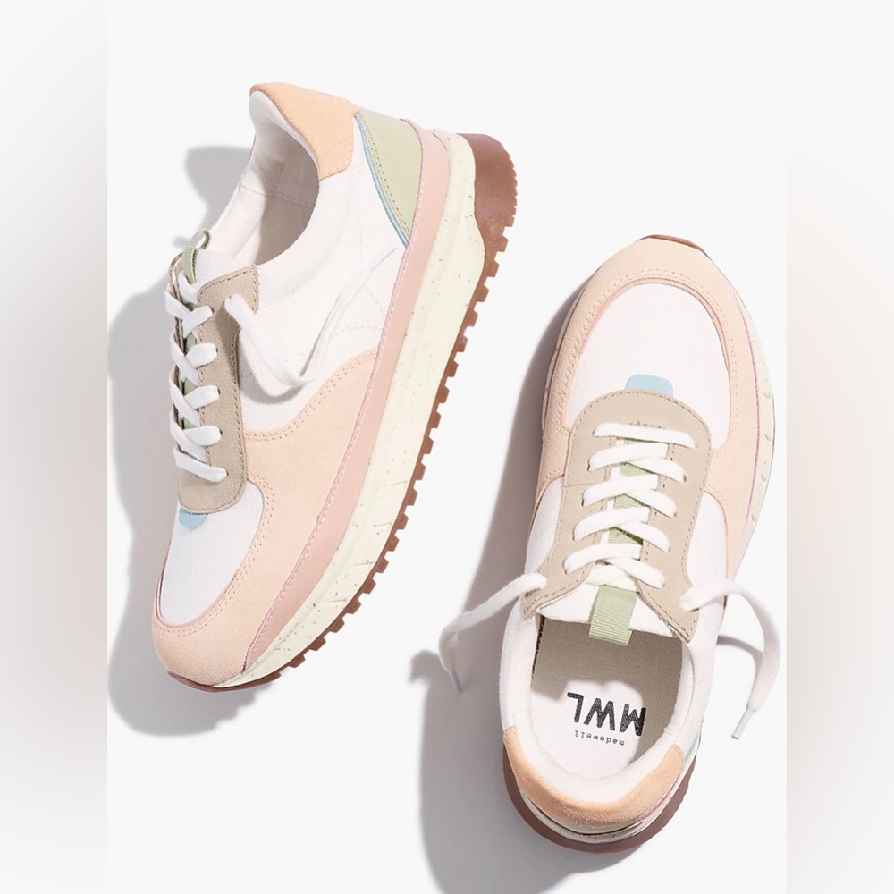 New Madewell Kickoff Trainer Sneakers in Pastel Colorblock